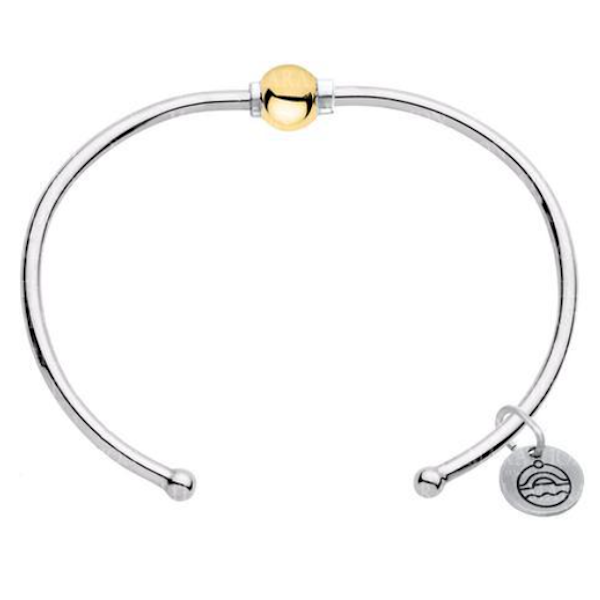 STERLING SILVER AND 14K YELLOW GOLD BRACELET